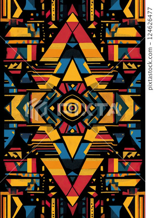 Symmetrical tribal-inspired pattern Symmetrical tribal-inspired pattern 124626477