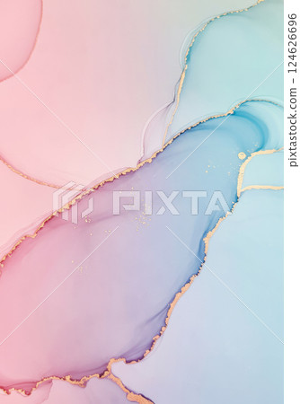 A soft, transparent marble pattern of blue and pink (AI-generated image) 124626696
