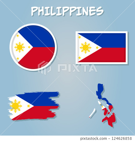 Philippines vector map with the flag inside. Philippines vector map with the flag inside. 124626858