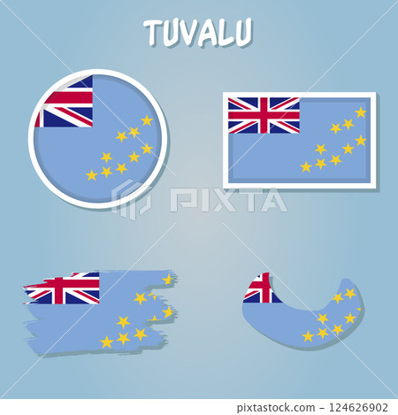 Flag of Tuvalu. Ellice Islands national banner and patriotic symbol. Flag of Tuvalu. Ellice Islands national banner and patriotic symbol. 124626902