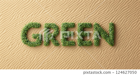 A future sprouting in the desert, words filled with wishes for the environment 124627050