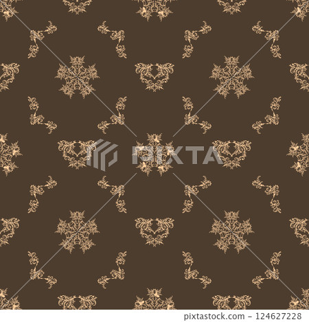 Vector damask seamless pattern background, elegant luxury texture for wallpapers. 124627228