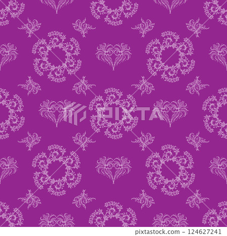 Damask seamless pattern for design, vector Illustration. Damask seamless pattern for design, vector Illustration. 124627241