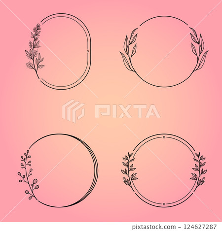 Vintage set loral elements for design monograms. 124627287