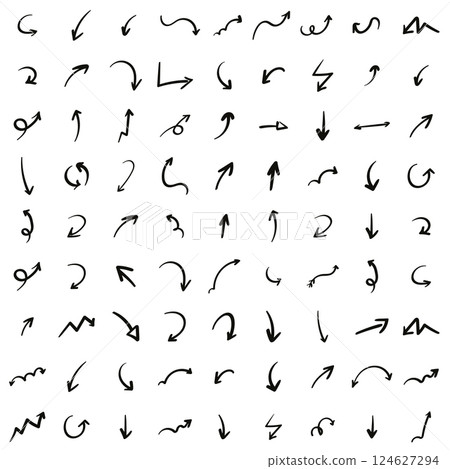 Big collection set of Arrows doodle. Big collection set of Arrows doodle. 124627294