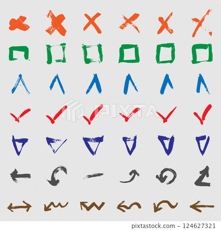 Set of grunge brush strokes. 124627321