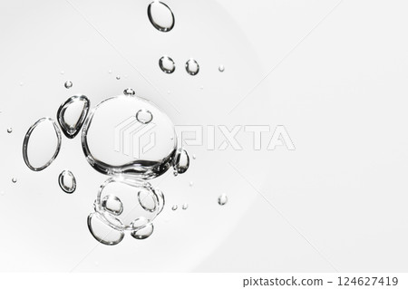 Face hyaluronic acid serum or gel background. Collagen gel or lubrication texture with copy space for design. Wellness and beauty concept. 124627419
