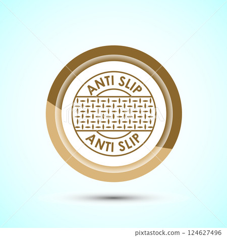 Anti slip icon design illustration. Non slip safety icon, Slip prevention sign symbol, Button design Anti slip icon design illustration. Non slip safety icon, Slip prevention sign symbol, Button design 124627496