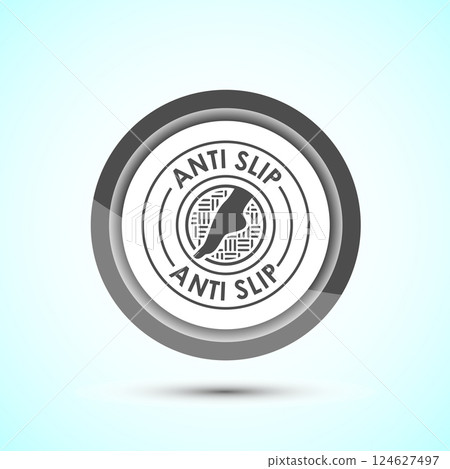 Anti slip icon design illustration. Non slip safety icon, Slip prevention sign symbol, Button design 124627497