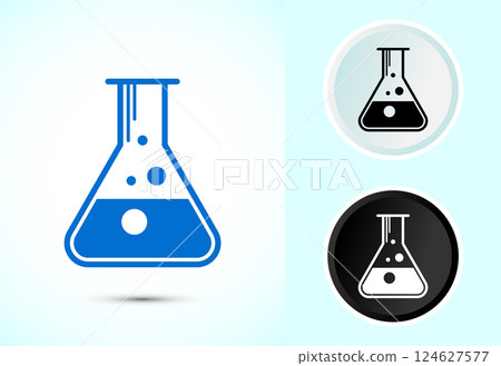 Lab flask icon design illustration, chemical flask icon for apps and websites, Color black and white Lab flask icon design illustration, chemical flask icon for apps and websites, Color black and white 124627577