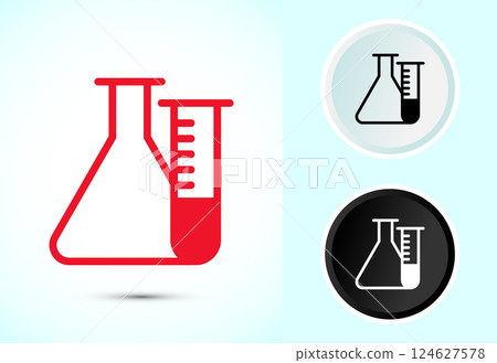 Lab flask icon design illustration, chemical flask icon for apps and websites, Color black and white Lab flask icon design illustration, chemical flask icon for apps and websites, Color black and white 124627578