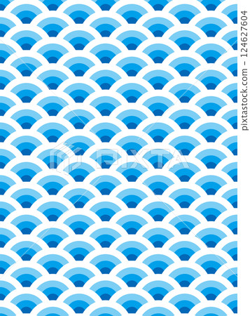 變形的青海波圖案，讓人聯想到波浪 124627604