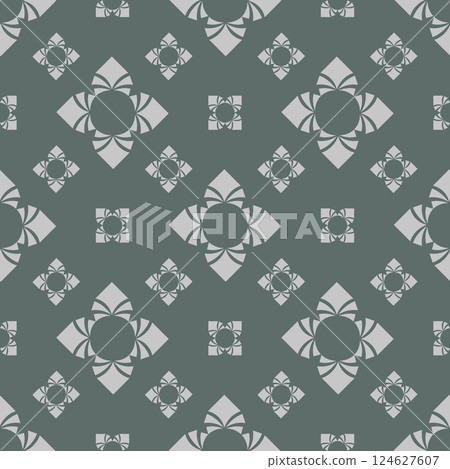 Floral pattern, pretty flowers on gray blue background. 124627607