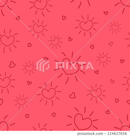 Seamless romantic pattern red hearts. Seamless romantic pattern red hearts. 124627656