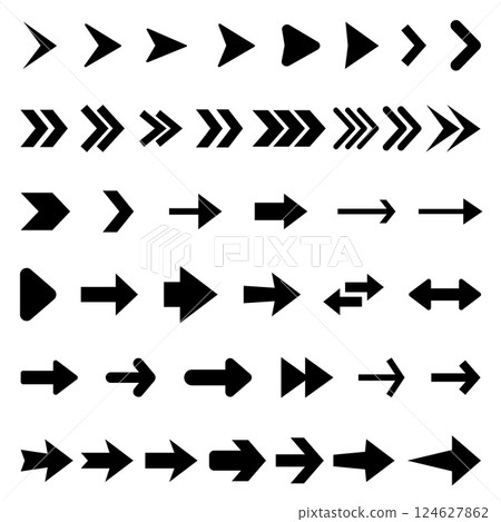 Arrows vector collection with elegant style and black color. 124627862