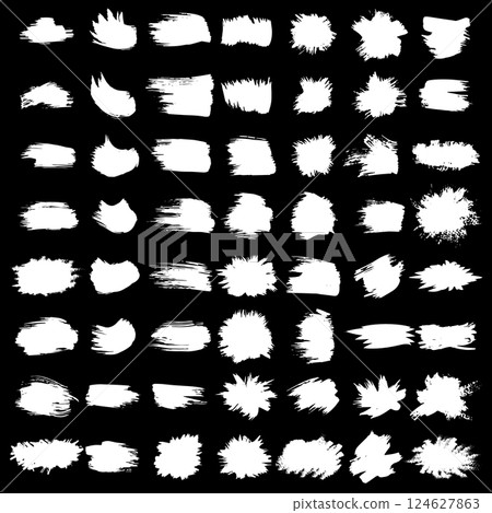 Big collection of black paint, ink brush strokes, brushes, lines. 124627863