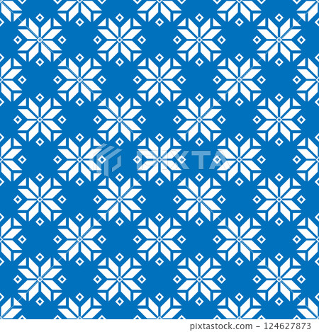 Abstract graphic ethnic pattern in blue and white. Abstract graphic ethnic pattern in blue and white. 124627873