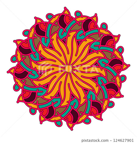 Flower Mandalas, vintage decorative elements. 124627901
