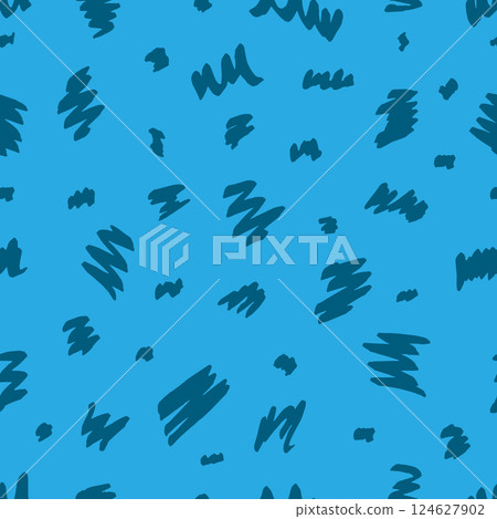 Seamless pattern with blue doodle. 124627902