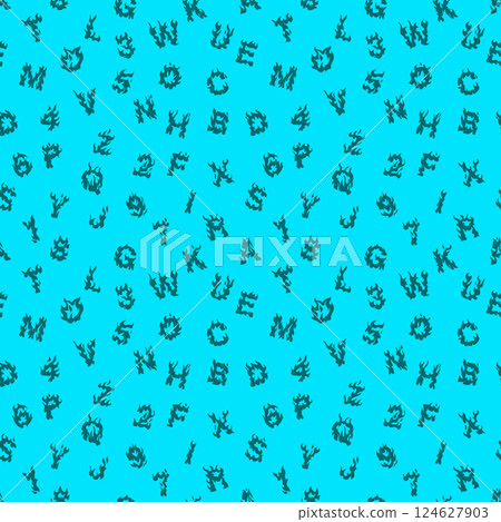 Blue seamless alphabet endless pattern. 124627903