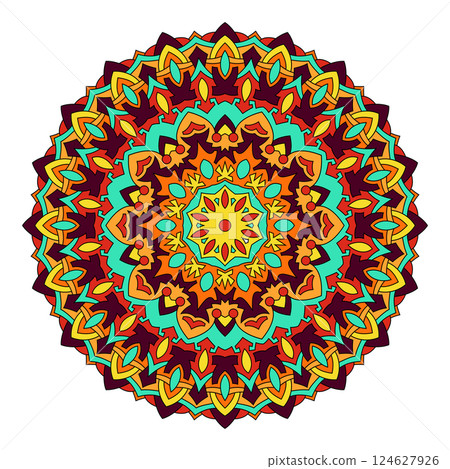 Vector hand drawn doodle mandala. 124627926