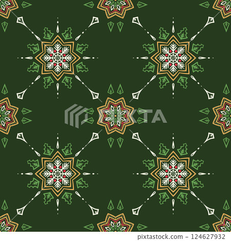 Seamless pattern floral background green. Seamless pattern floral background green. 124627932