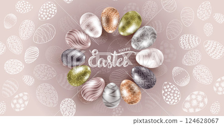 easter, egg, vector 124628067
