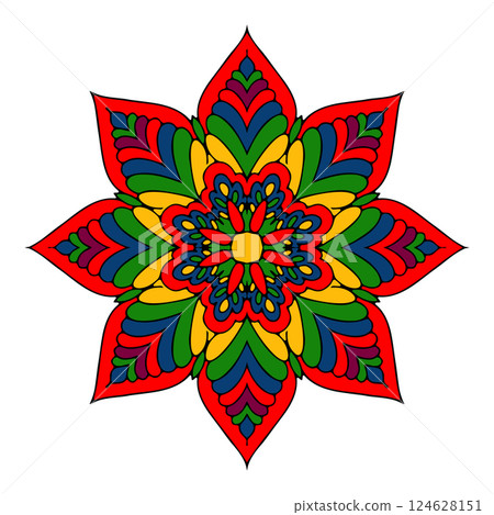 Traditional ornament of Asian damask. 124628151