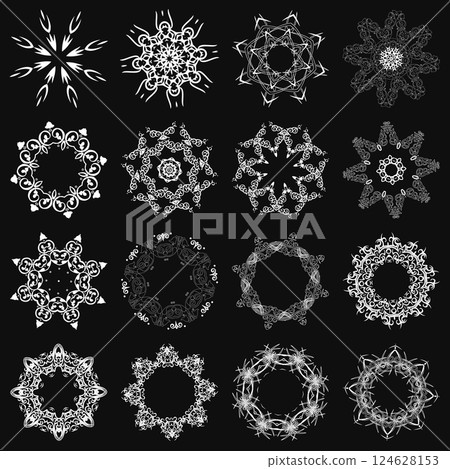 Design elements set, abstract icons. Design elements set, abstract icons. 124628153