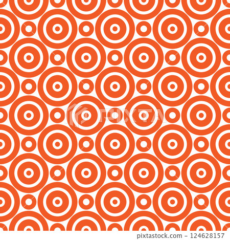 Orange and white circles seamless pattern. Orange and white circles seamless pattern. 124628157