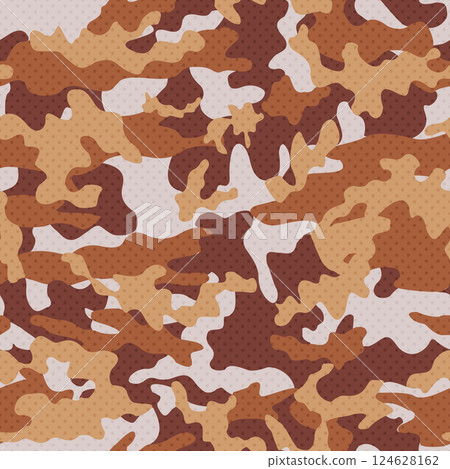 Camouflage seamless pattern orange design. Camouflage seamless pattern orange design. 124628162