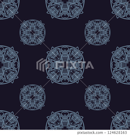 Vector damask seamless pattern element. Vector damask seamless pattern element. 124628163