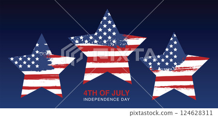 USA grunge flag. Independence day of the United States, July 4th. USA grunge flag. Independence day of the United States, July 4th. 124628311