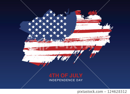 USA grunge flag. Independence day of the United States, July 4th.	 124628312