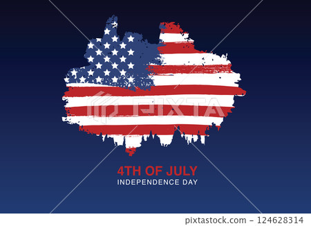 USA grunge flag. Independence day of the United States, July 4th.	 124628314