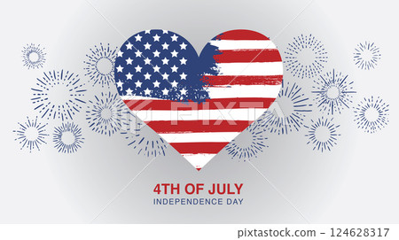 USA grunge flag. Independence day of the United States, July 4th. USA grunge flag. Independence day of the United States, July 4th. 124628317