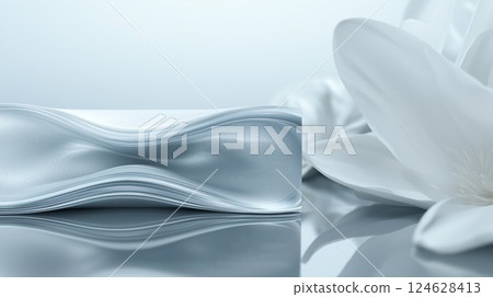 wedding invitation envelope, delicate silver tones 124628413