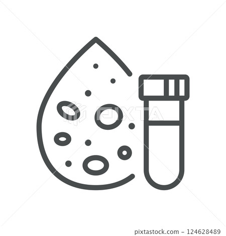 General Blood Test Icon. Thin Line Illustration of Complete Blood Count (CBC) Blood Analysis, Routine Examination, Diagnosis, and Laboratory Screening for Healthcare and Medical Evaluation General Blood Test Icon. Thin Line Illustration of Complete Blood Count (CBC) Blood Analysis, Routine Examination, Diagnosis, and Laboratory Screening for Healthcare and Medical Evaluation 124628489