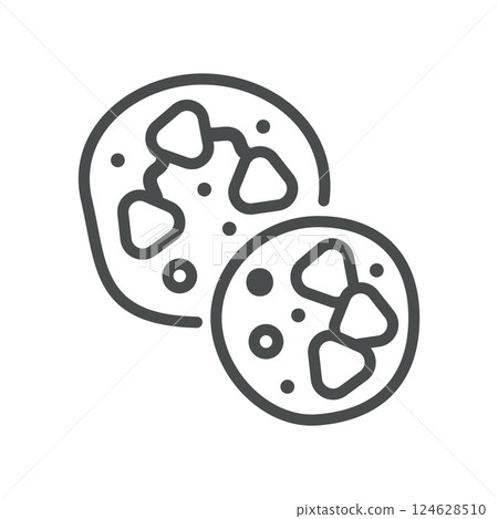 Neutrophils Icon. Minimal Outline Illustration of White Blood Cells, Innate Immunity, Infection, Inflammation, and Defense for Medical Diagnostics. 124628510