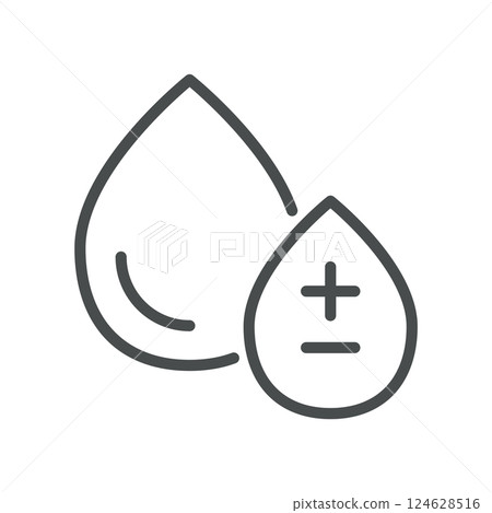 RH Factor Icon. Minimal Line Illustration of Blood Group Symbol and Test Tube Representing Rhesus Factor Positive or Negative, Blood Typing and Hematological Analysis for Medical Diagnostics RH Factor Icon. Minimal Line Illustration of Blood Group Symbol and Test Tube Representing Rhesus Factor Positive or Negative, Blood Typing and Hematological Analysis for Medical Diagnostics 124628516