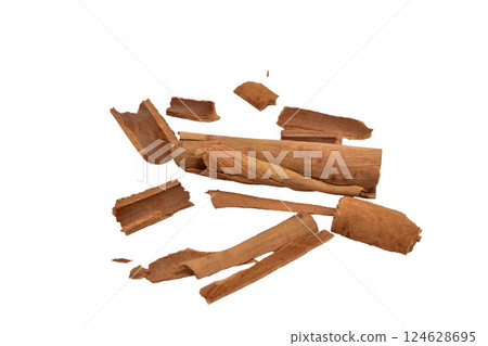 Dry cinnamon sticks, a fragrant spice for cakes. Dry cinnamon sticks, a fragrant spice for cakes. 124628695