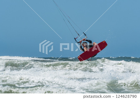 Kite Surfer on a sunny day 124628790