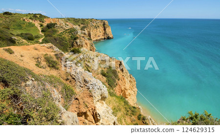 Cliffs view on Lagos, Algarve 124629315