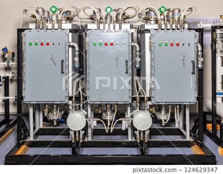 Modern water treatment facility showcases advanced technology and efficiency in action 124629347