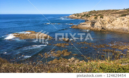 Cliffs on the beach Vila Nova de Milfontes Cliffs on the beach Vila Nova de Milfontes 124629454