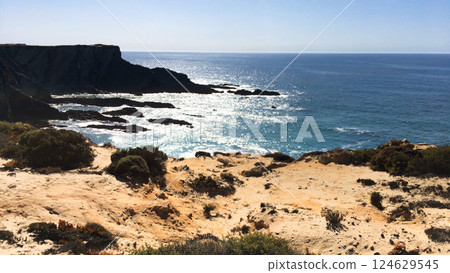 Cliff at Sardao cape 124629545