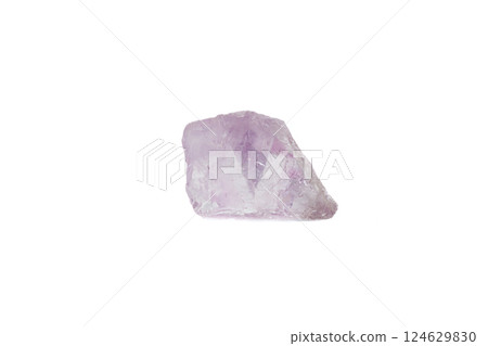 Amethyst mineral stone macro on white background 124629830
