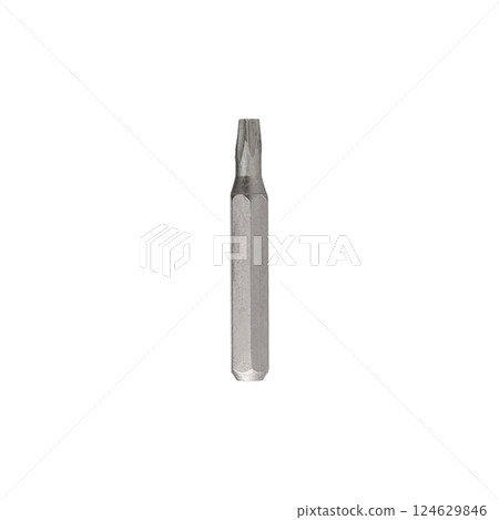 Iron bit for screwdriver and drill on Isolated on a white background 124629846