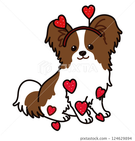 情人節 Papillon 插圖輪廓 124629894