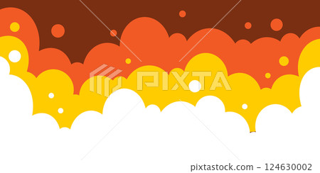 Sky and clouds background. Cartoon sky with clouds illustration in flat style. Nature abstract wallpaper. Sky and clouds background. Cartoon sky with clouds illustration in flat style. Nature abstract wallpaper. 124630002